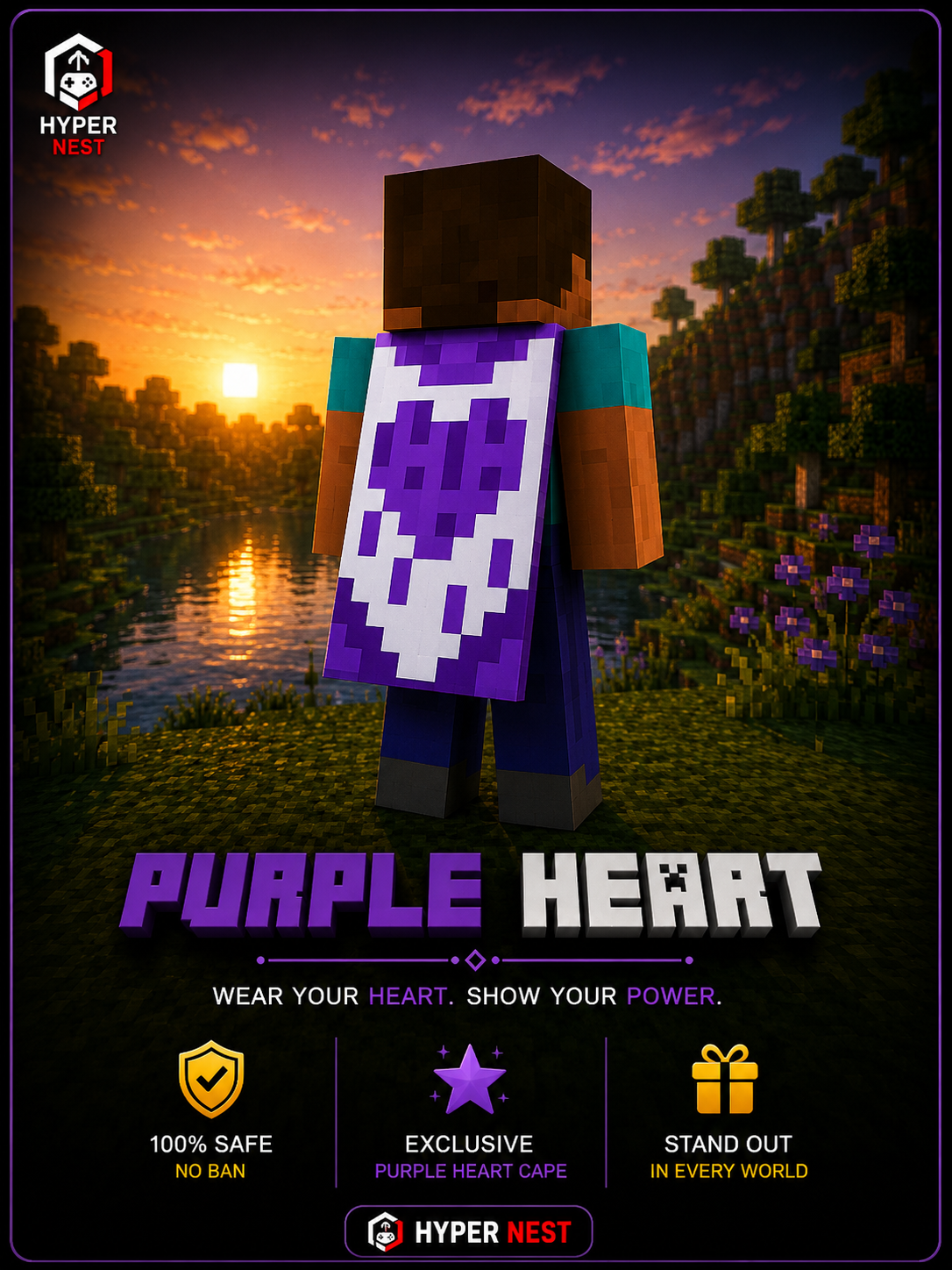 purple heart cape Purple Heart Cape Minecraft - Image 1